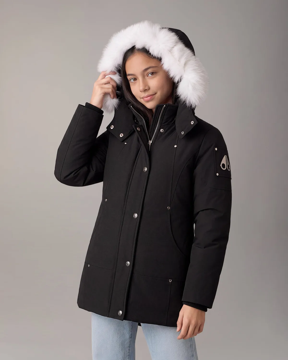 Moose Knuckles Original parka enfant noir fourrure