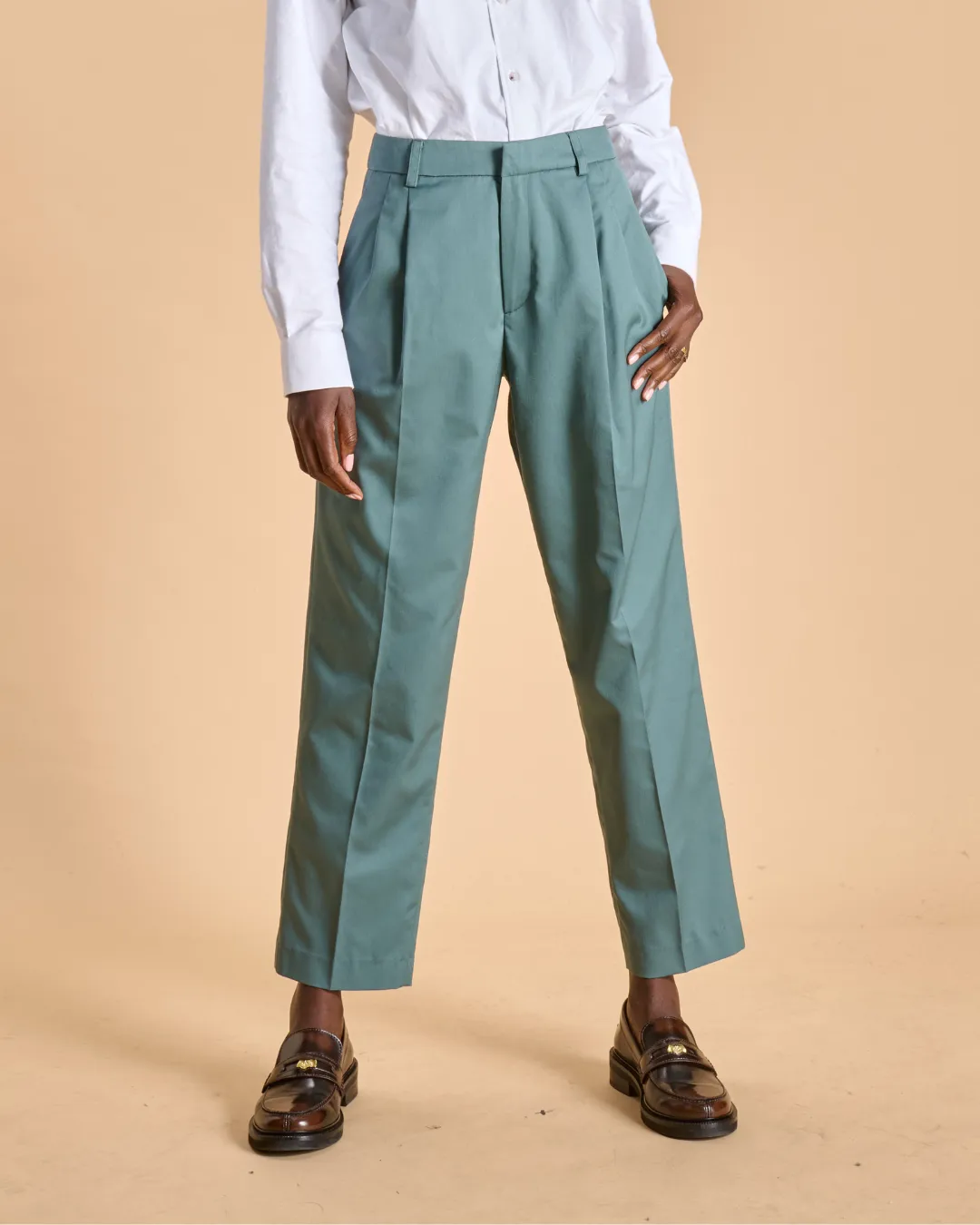 Soubacq Le Pantalon Faubourg Femme gabardine vert