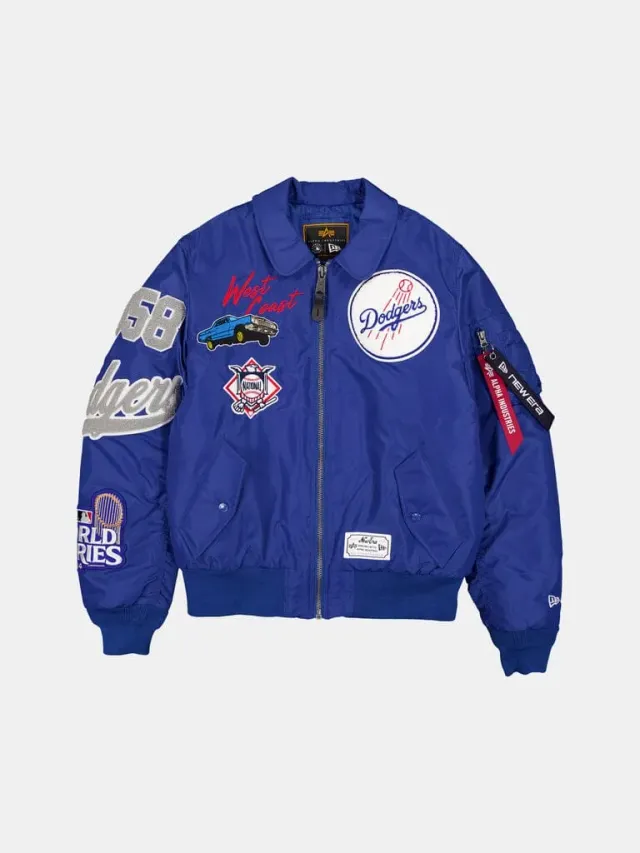 Alpha Industries MA-1 Dodgers bomber bleu clair