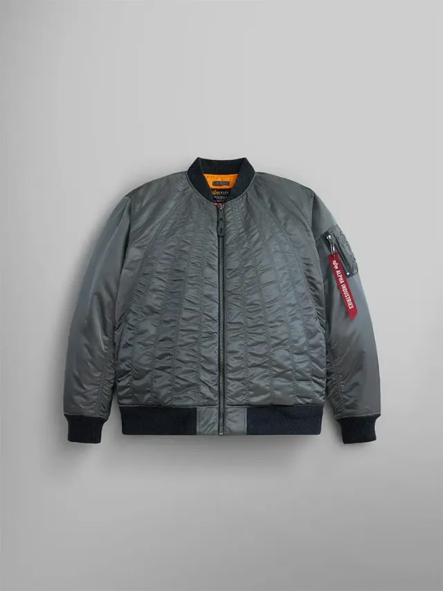 Alpha Industries MA-1 Shirring bomber femme gris matelassé