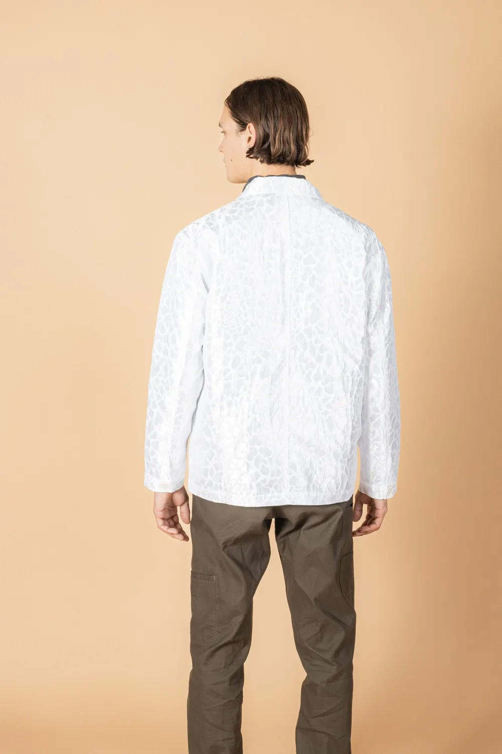 SOUBACQ Le Bleu Byzance veste brocart blanc lurex