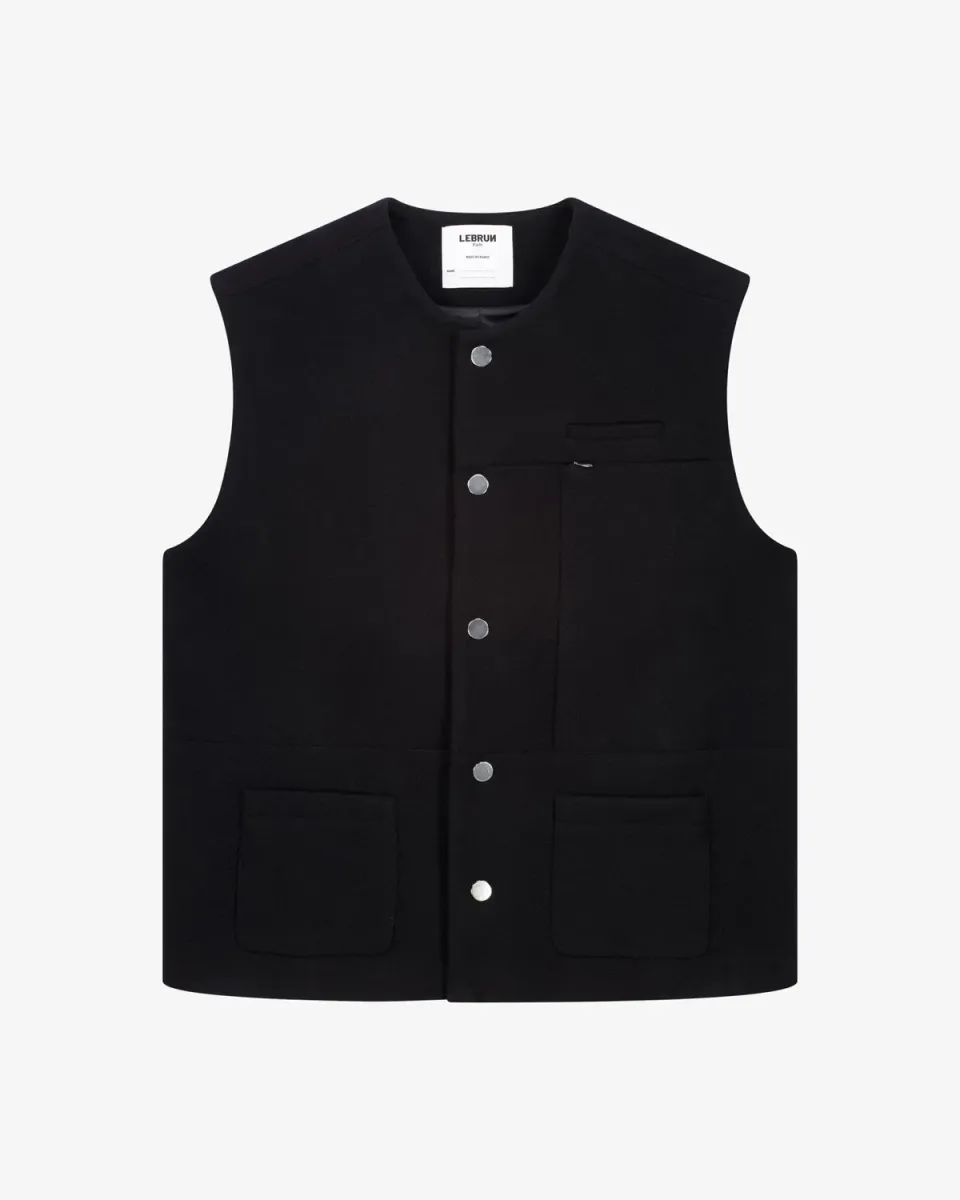 LEBRUN Veste sans manche laine noire