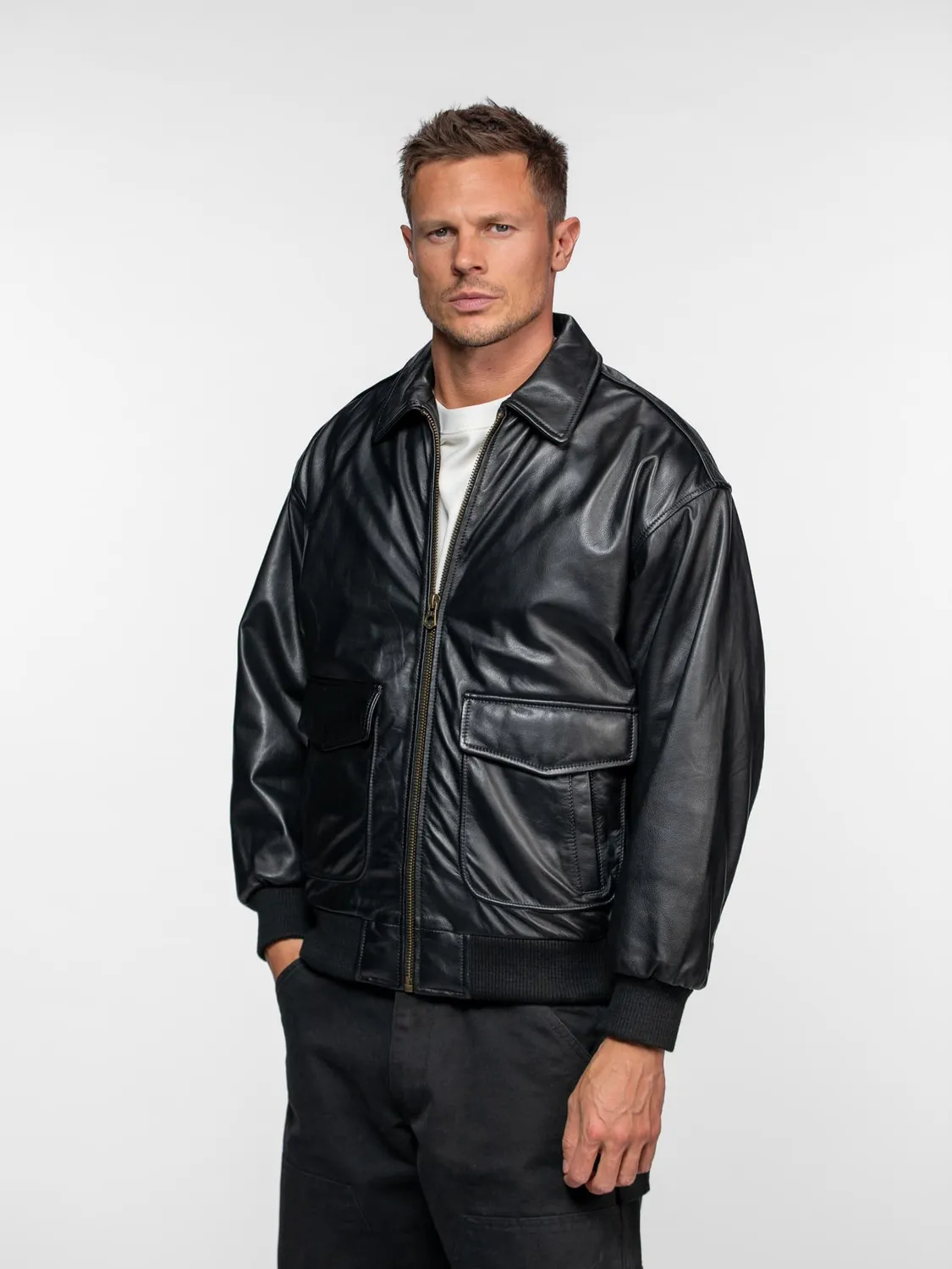 Daytona Dogue blouson cuir aviateur black vachette