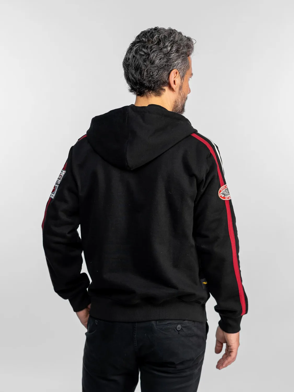 Daytona Hampton sweat capuche moto noir molleton épais