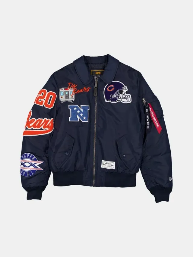 Alpha Industries Bears MA-1 blouson bomber marine nylon