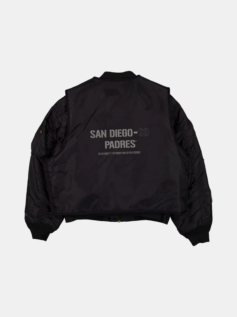 Alpha Industries MA-1 Padres bomber gilet noir 2 en 1