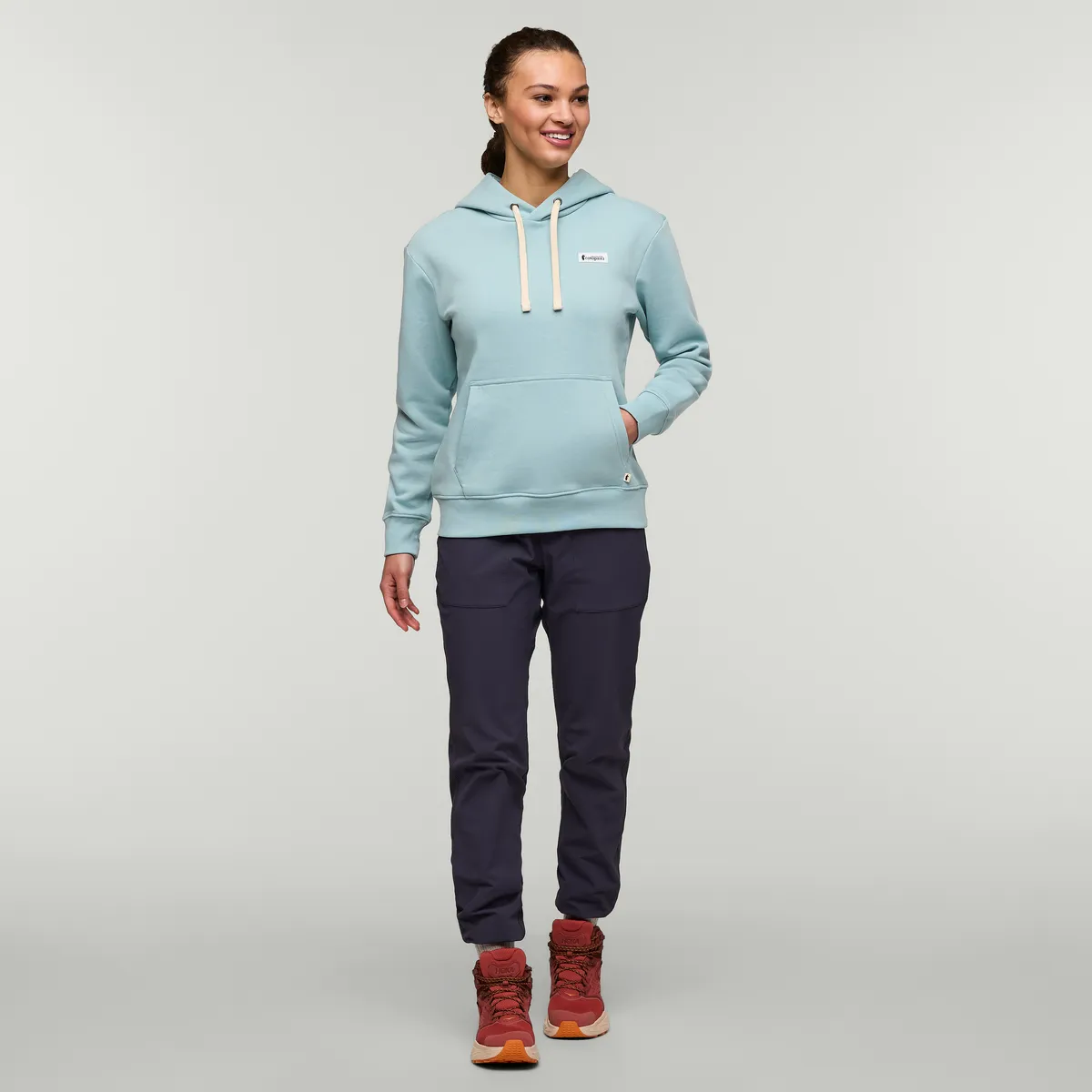 Cotopaxi Llama Patch Pullover Hoodie Sea Spray coton bio