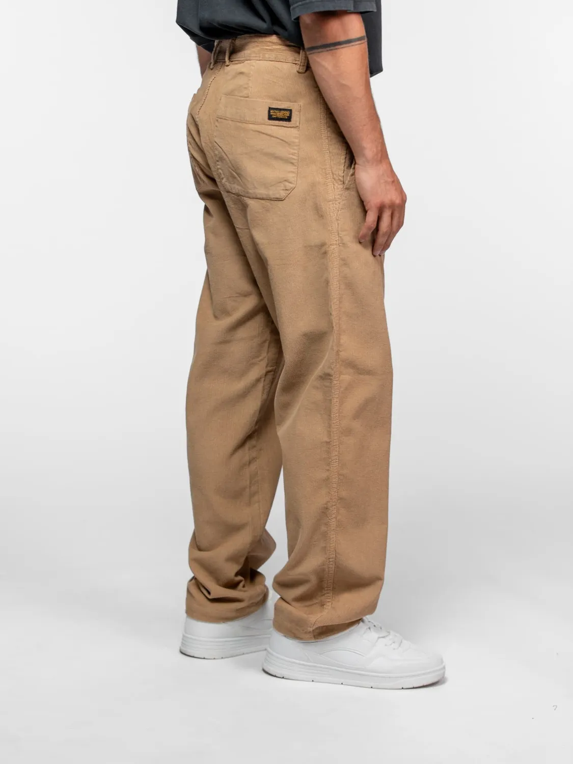 Daytona Stokes Pantalon velours côtelé beige droit