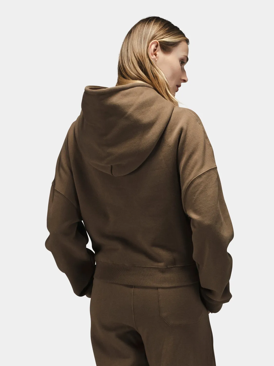 Alpha Industries Essential hoodie cropped espresso femme