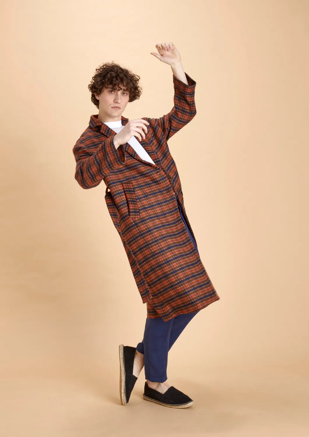 Soubacq Jil manteau laine petits carreaux