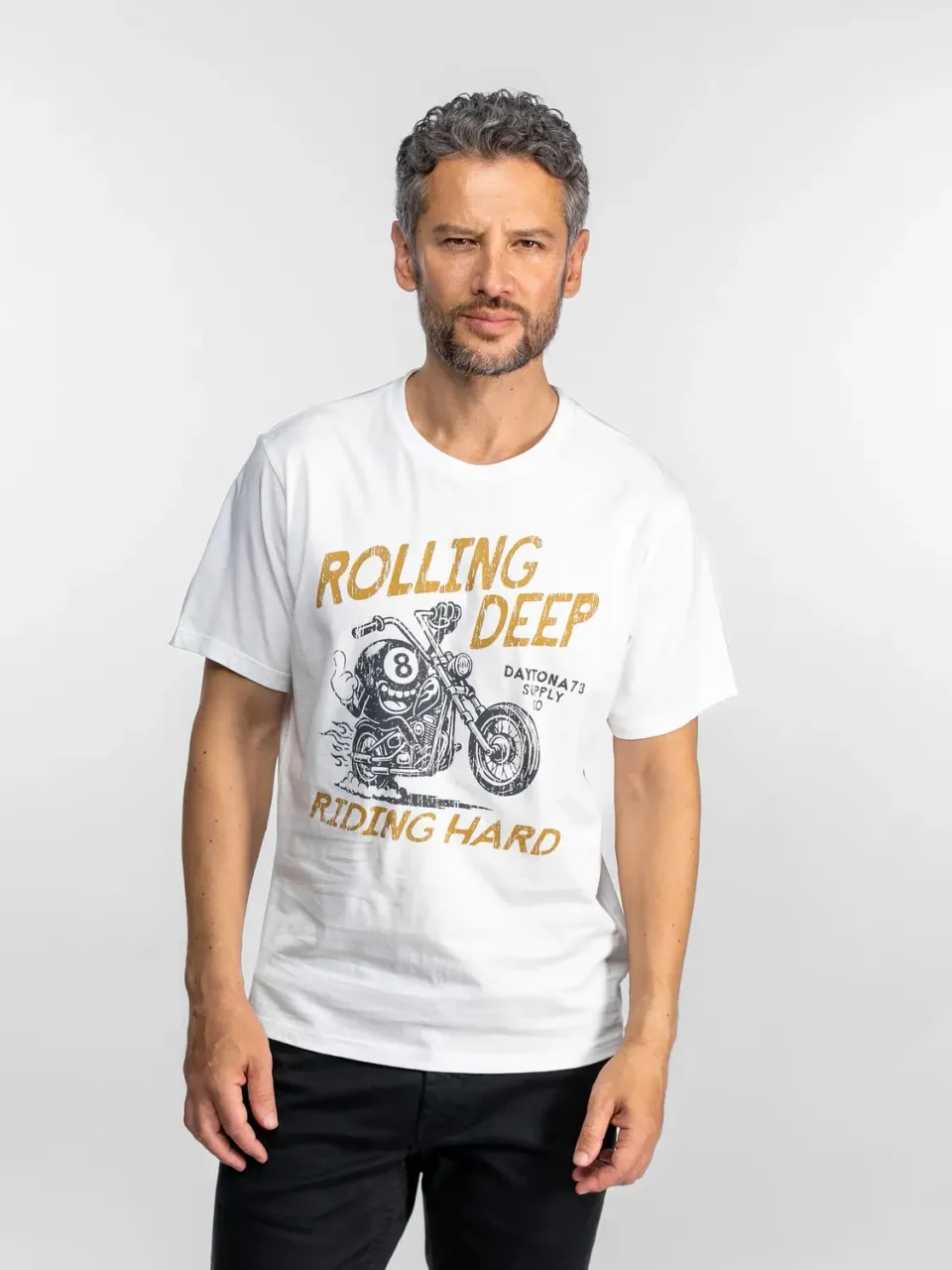 Daytona Norfolk t-shirt moto Vintage Blue coton