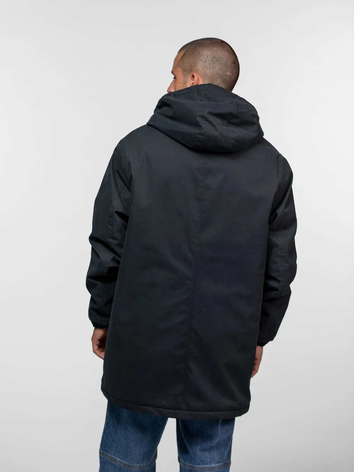 Daytona Lopez parka longue homme Navy doublure sherpa