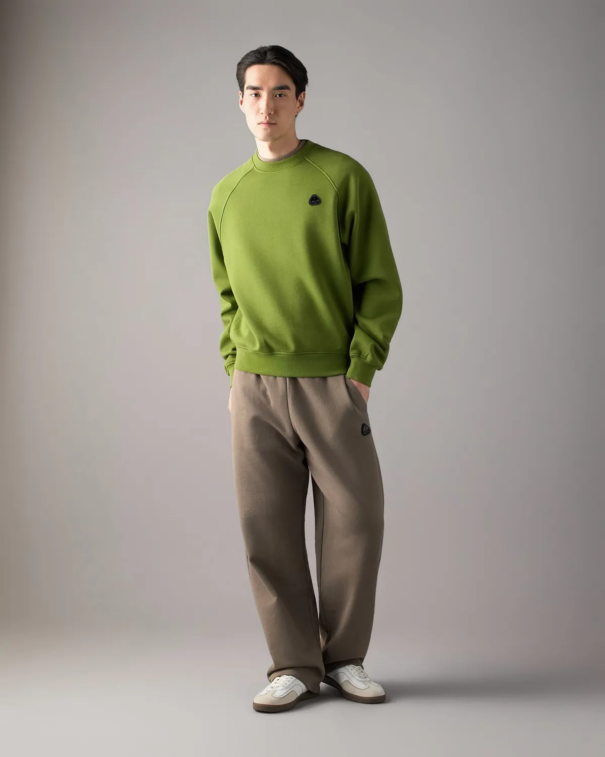 Moose Knuckles Yul sweatshirt col rond vert trèfle molleton
