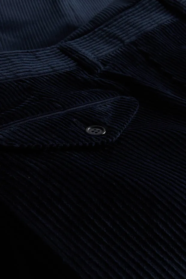 Hollington Jules pantalon marine velours coupe large