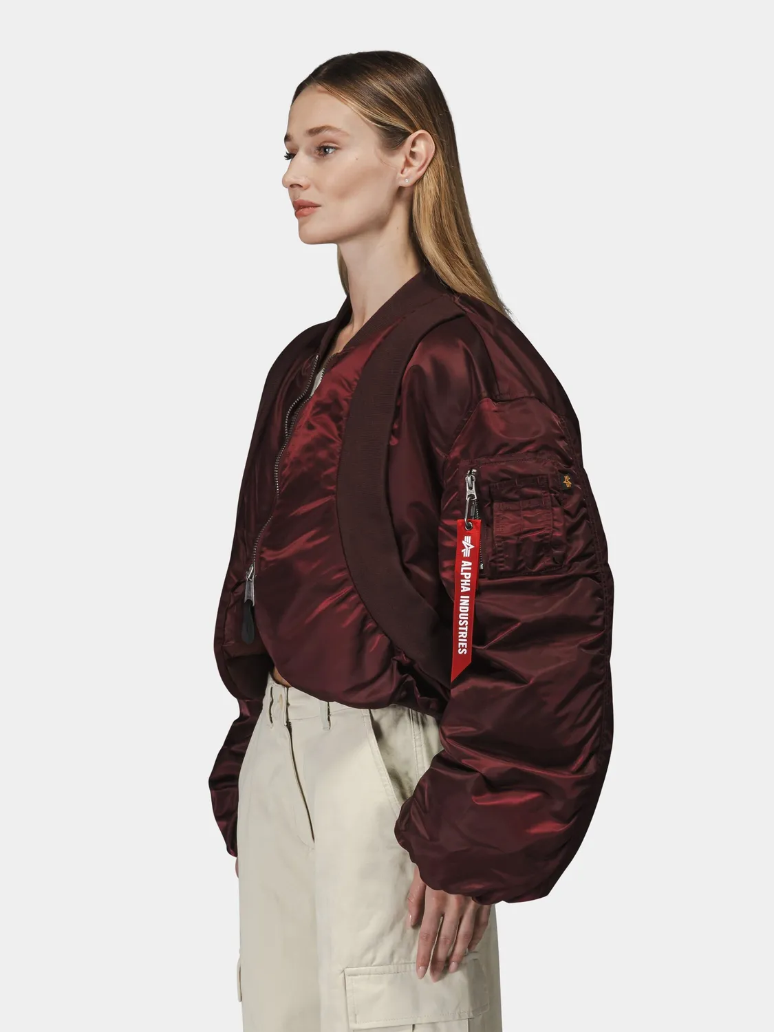 Alpha Industries Knit Rib MA-1 bomber femme cedar red
