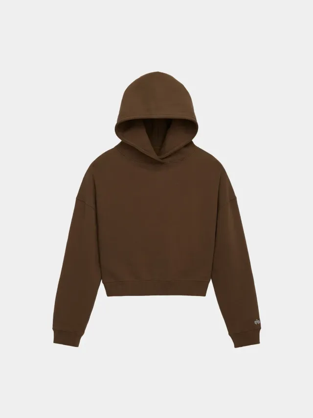 Alpha Industries Essential hoodie cropped espresso femme