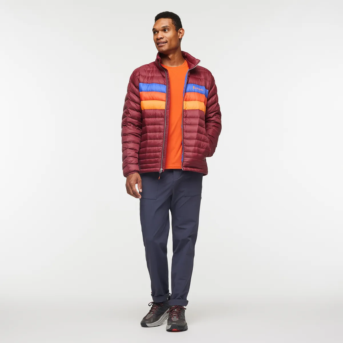 Cotopaxi Fuego doudoune homme Stone Burgundy Stripes