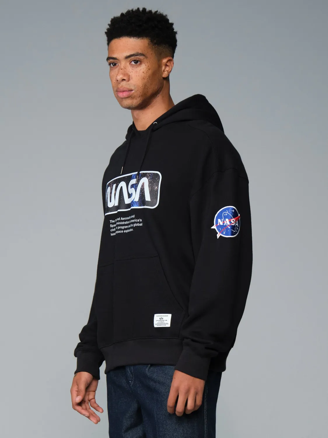 Alpha Industries NASA Galaxy sweat noir coton