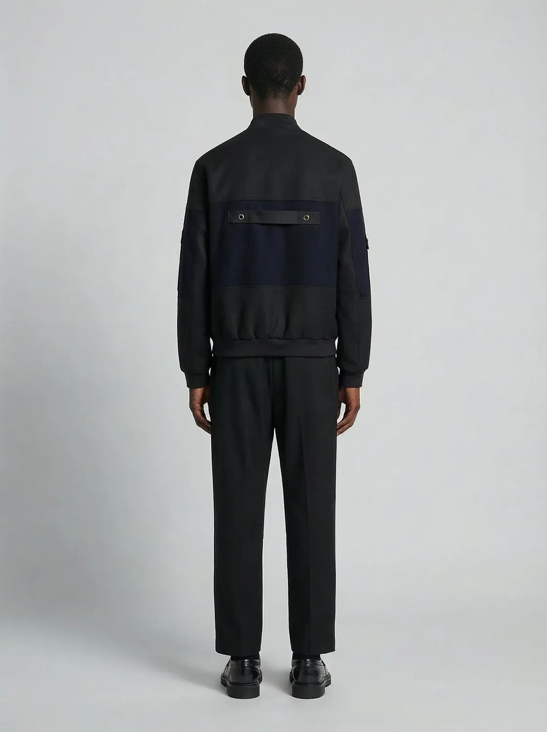 Lebrun Laine Cachemire Noir Bleu bomber bleu laine