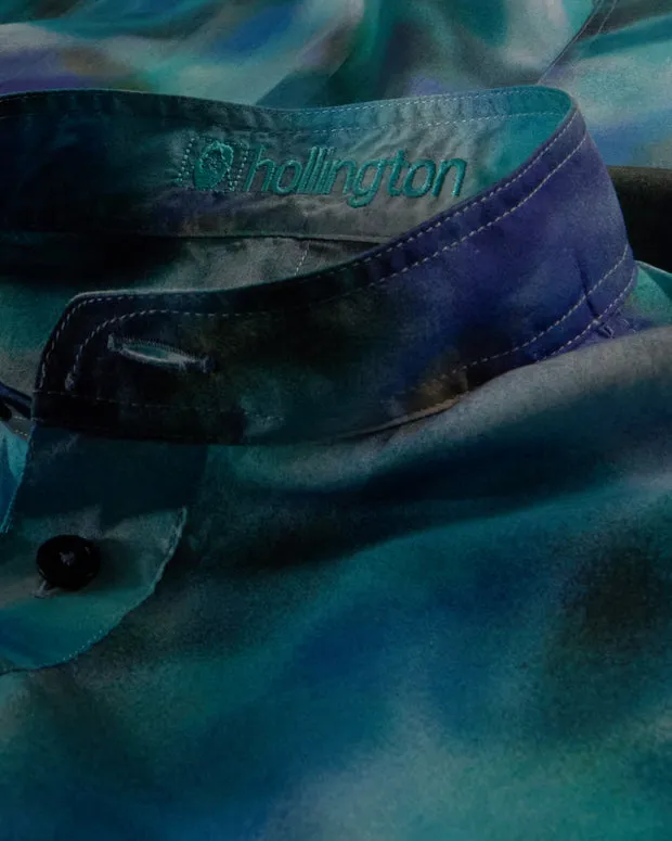 Hollington Orages chemise col mao coton Liberty