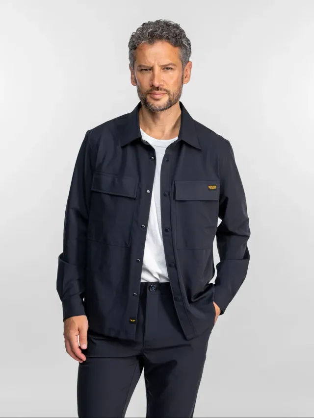 DAYTONA Stretchirt chemise casual homme extensible noir