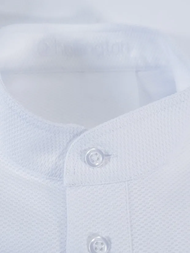 Hollington Deauville chemise piqué blanc mao