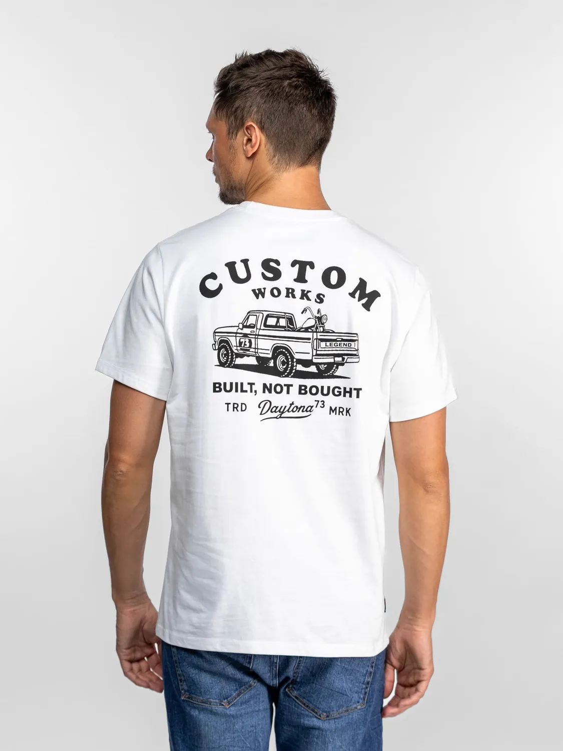 DAYTONA Custom work t-shirt coton noir stone wash