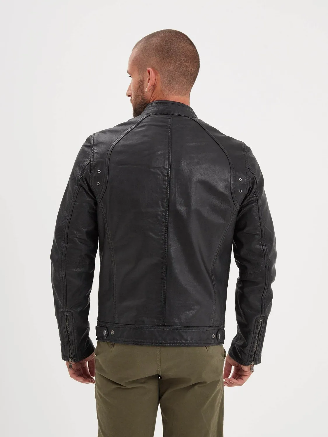 Daytona Dustin Blouson cuir homme mouton col motard