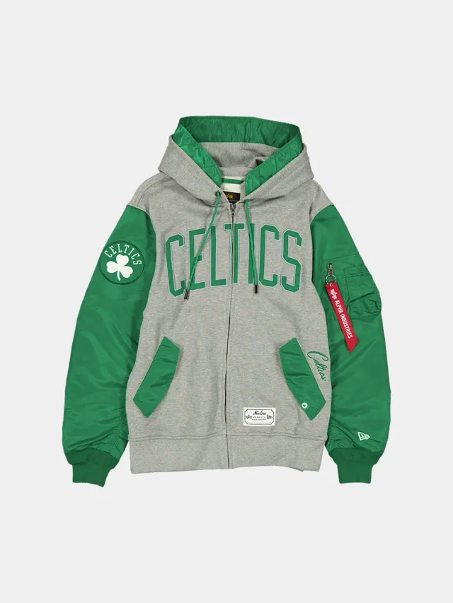 Alpha Industries MA-1 Boston Celtics sweat zippé vert