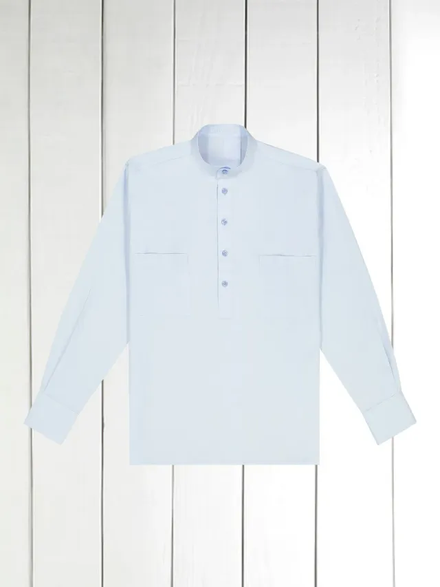 Hollington chemise col mao en coton ciel 100% coton XS