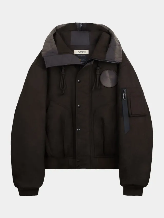 Alpha Industries Jiyong Kim Sun-Bleached Split-Hood blouson marron laine
