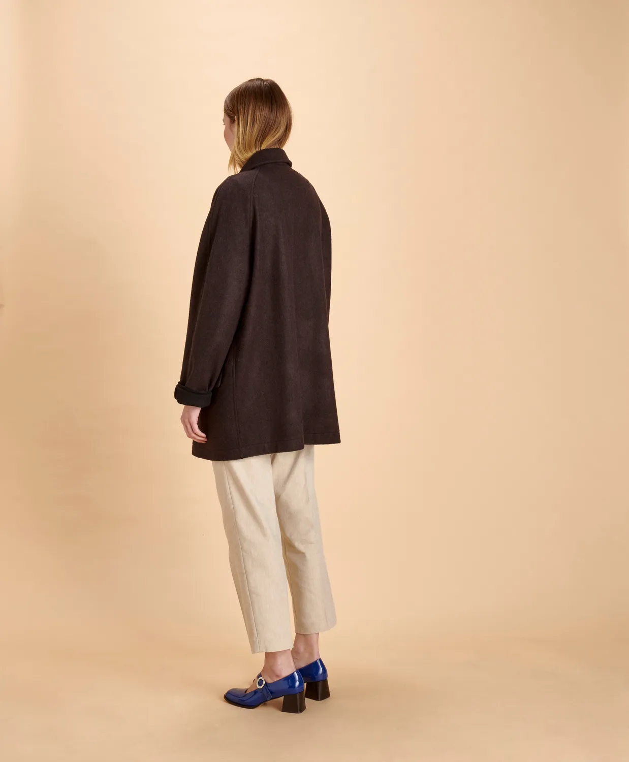 Soubacq Bacci trench laine alpaga mi-long
