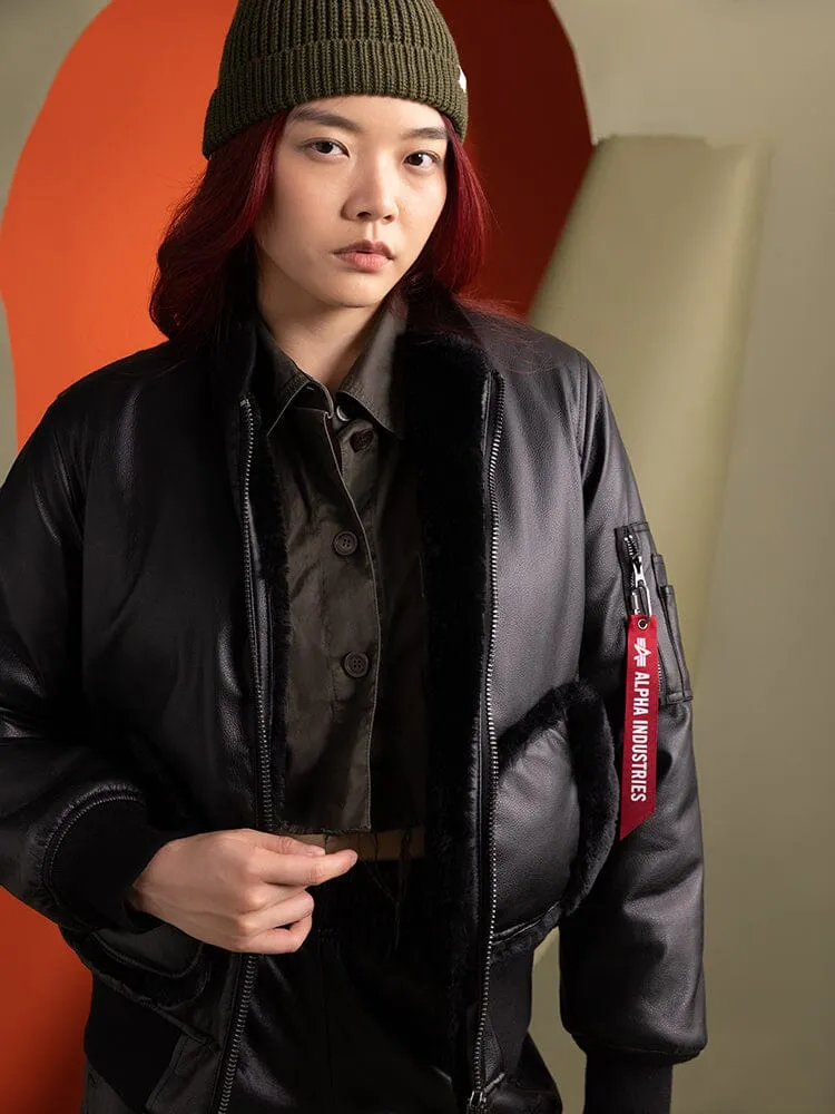 Alpha Industries MA-1 bomber réversible femme noir sherpa