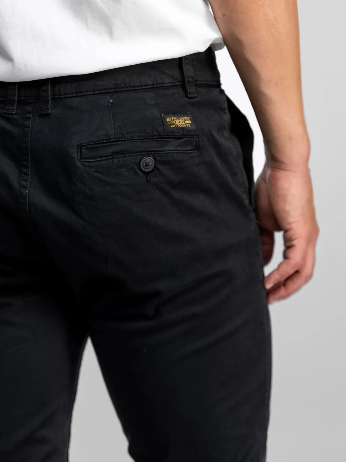 Daytona Broken pantalon chino homme noir coton doux