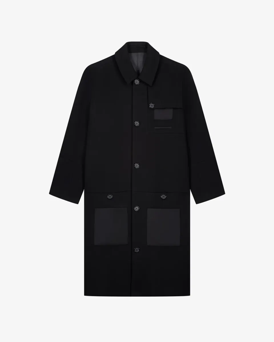 Lebrun manteau laine cachemire noir homme XS-XL