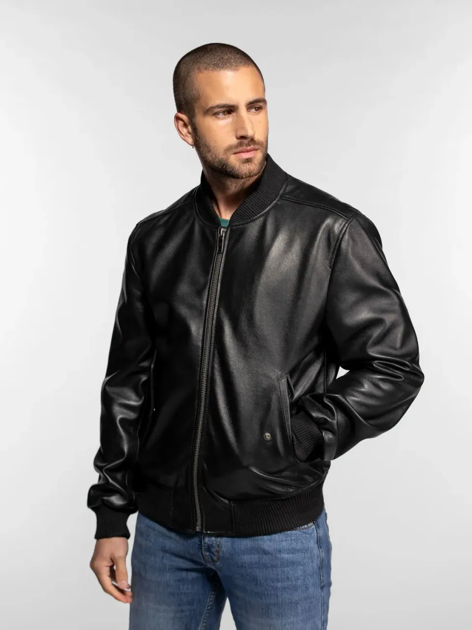 Daytona Janmarc bomber cuir noir mouton souple