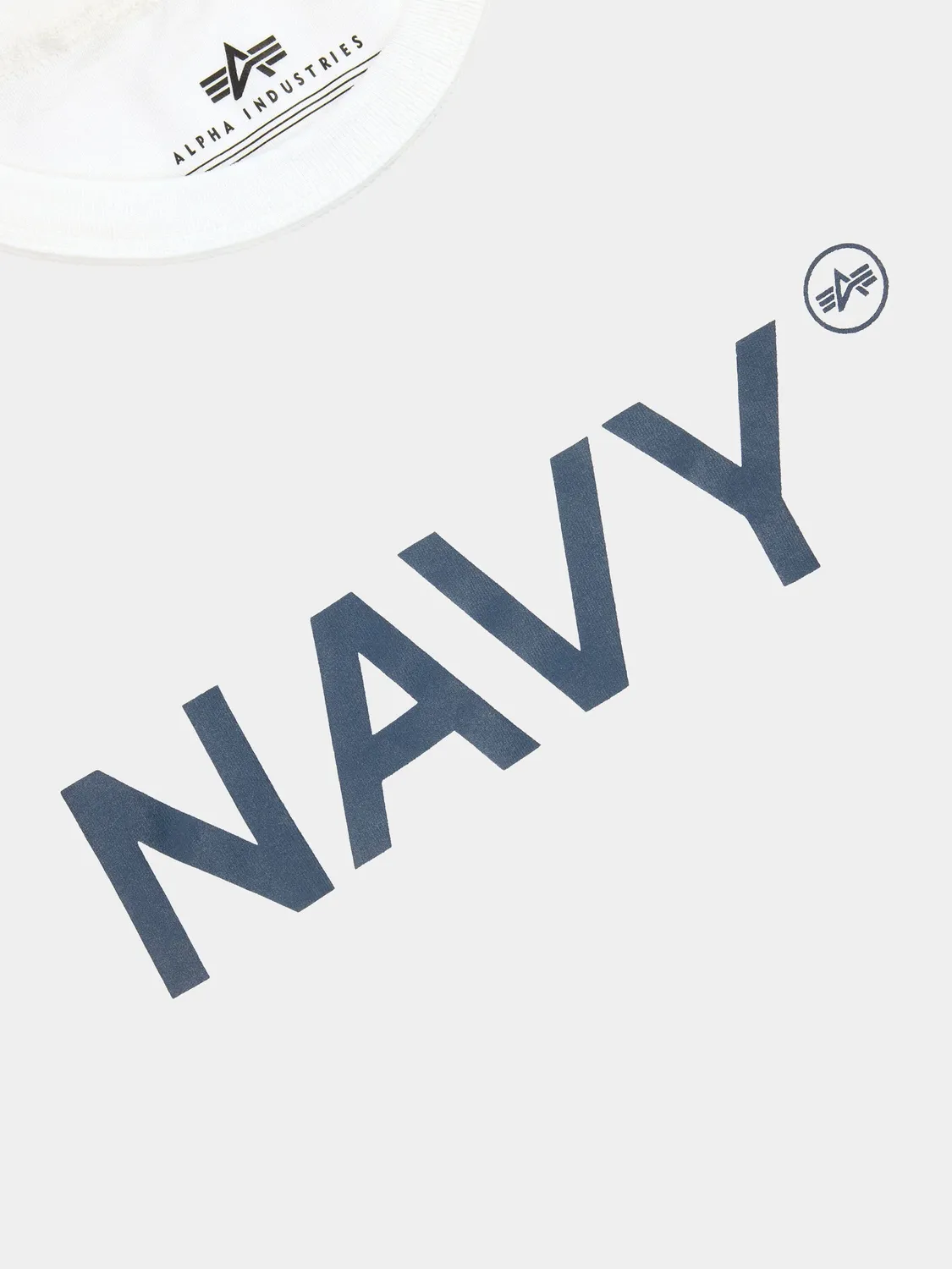Alpha Industries Navy tee-shirt homme blanc relaxed
