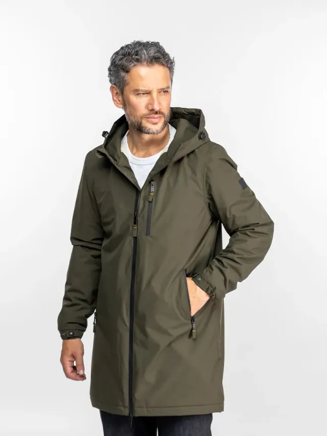 Daytona Regen parka longue sherpa noir imperméable