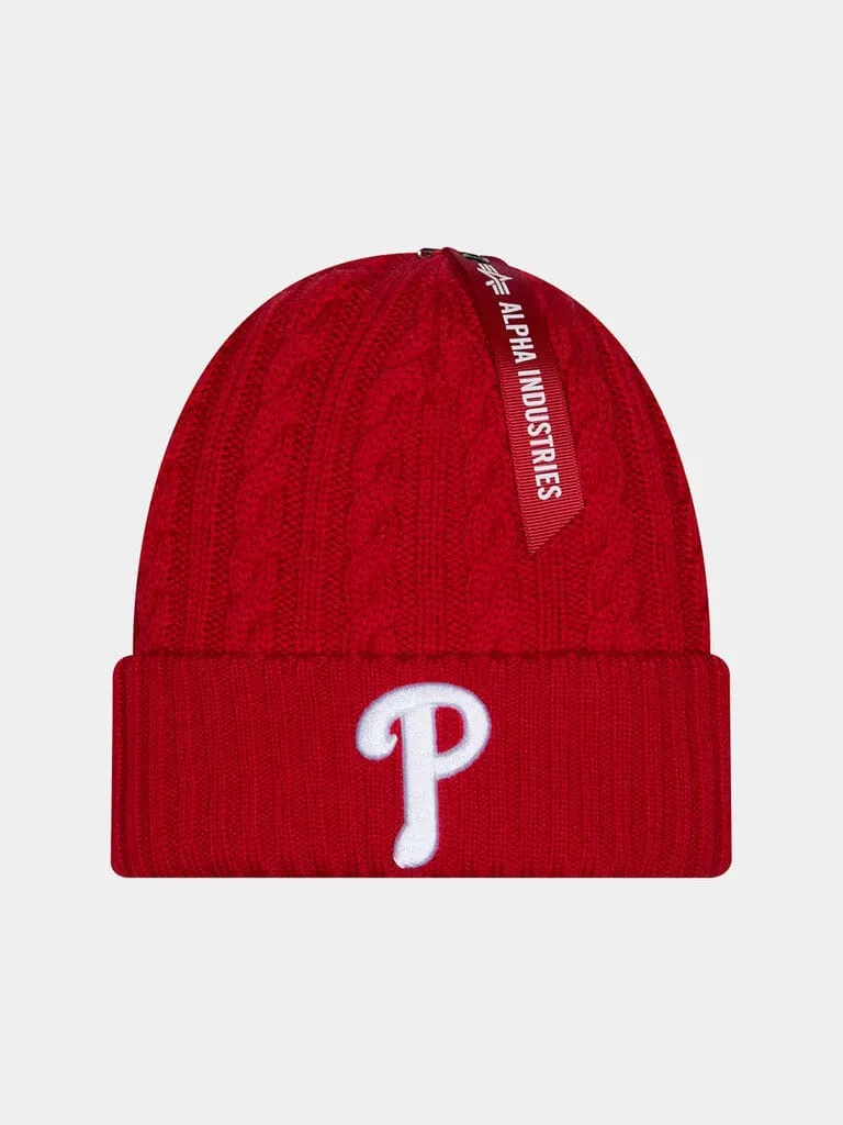 Alpha Industries Philadelphia Phillies bonnet torsades rouge