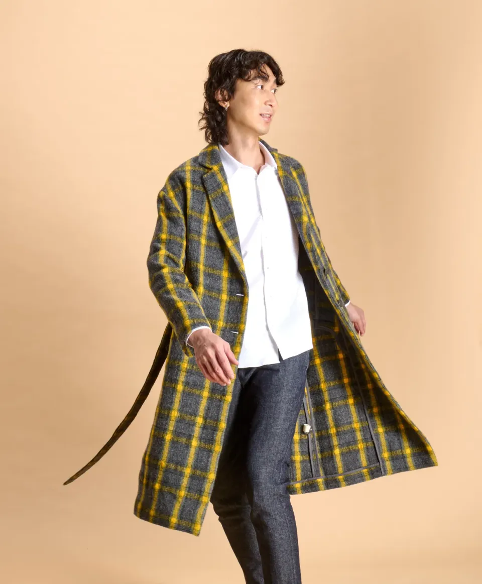 Soubacq Hyde manteau laine carreaux