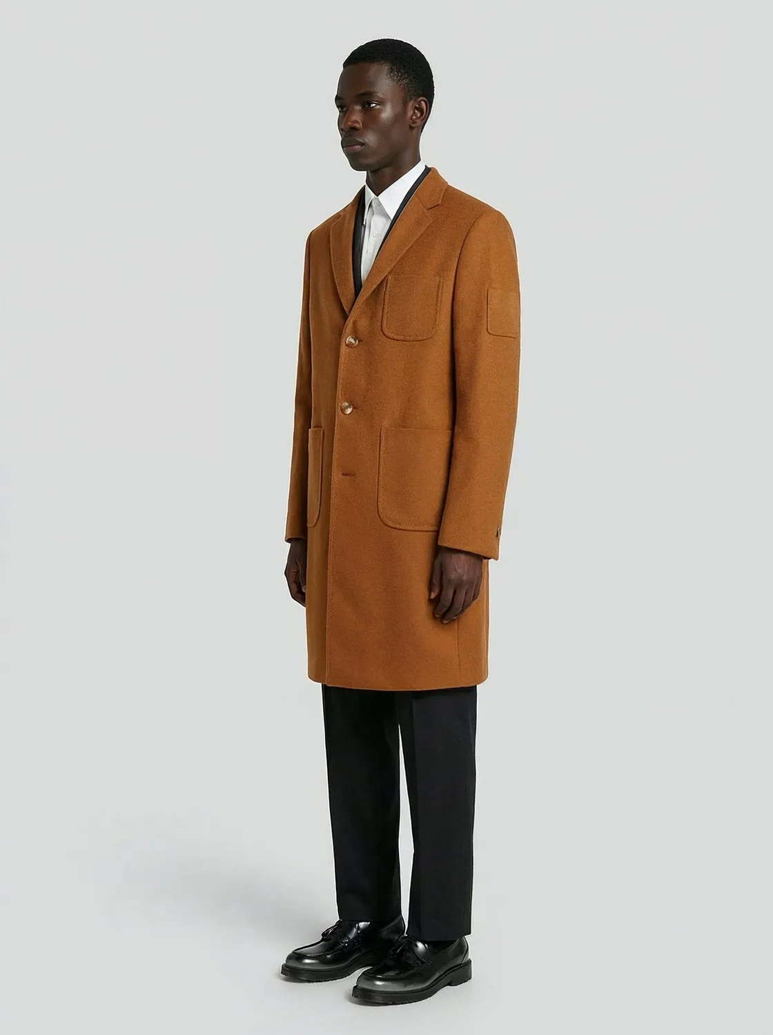 Lebrun manteau camel laine cachemire homme ajusté