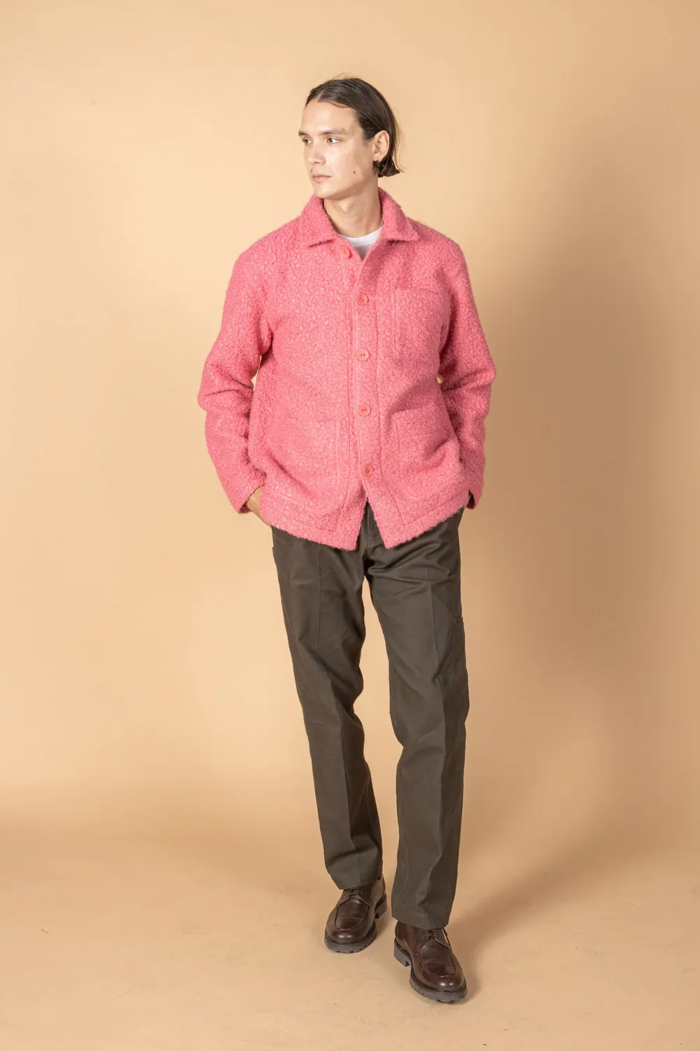 SOUBACQ Le Bleu Boulogne veste de travail rose doublée