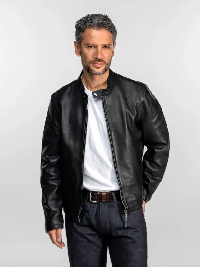 DAYTONA Hodos blouson cuir mouton noir motard