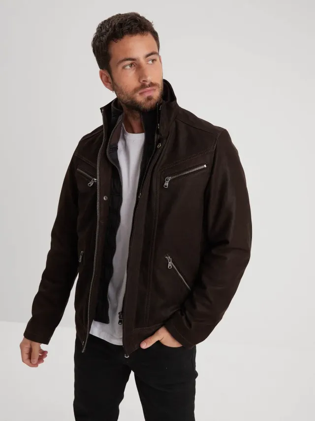 Daytona Falcon Madisson blouson cuir homme marron vachette