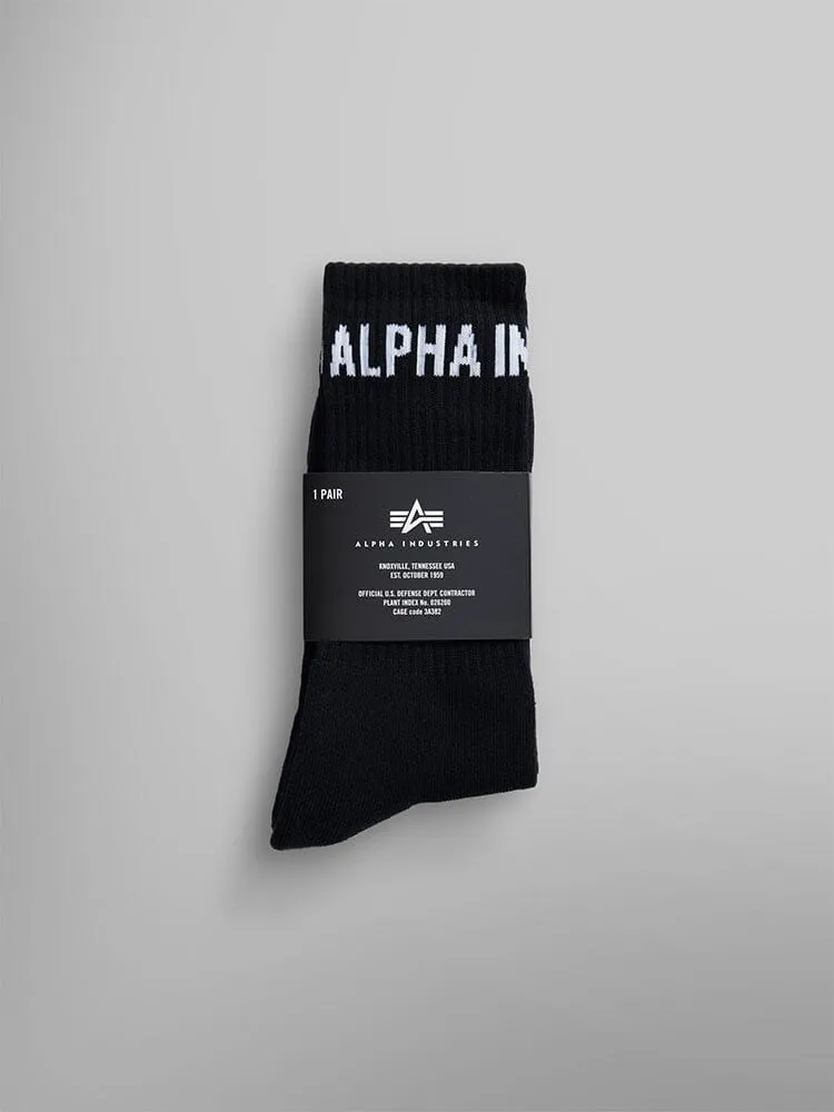 Alpha Industries Logo chaussettes blanches coton O/S