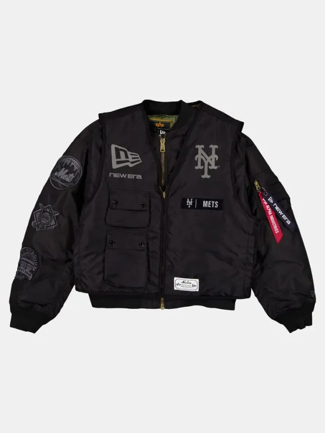 Alpha Mets x New Era MA-1 bomber gilet noir set