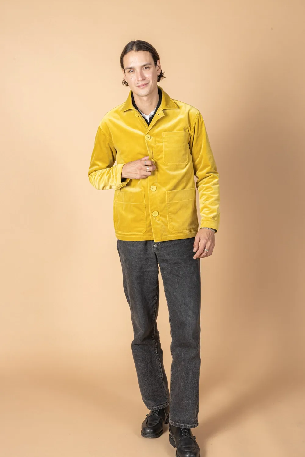 Soubacq Le Bleu Jonquille veste de travail velours jaune