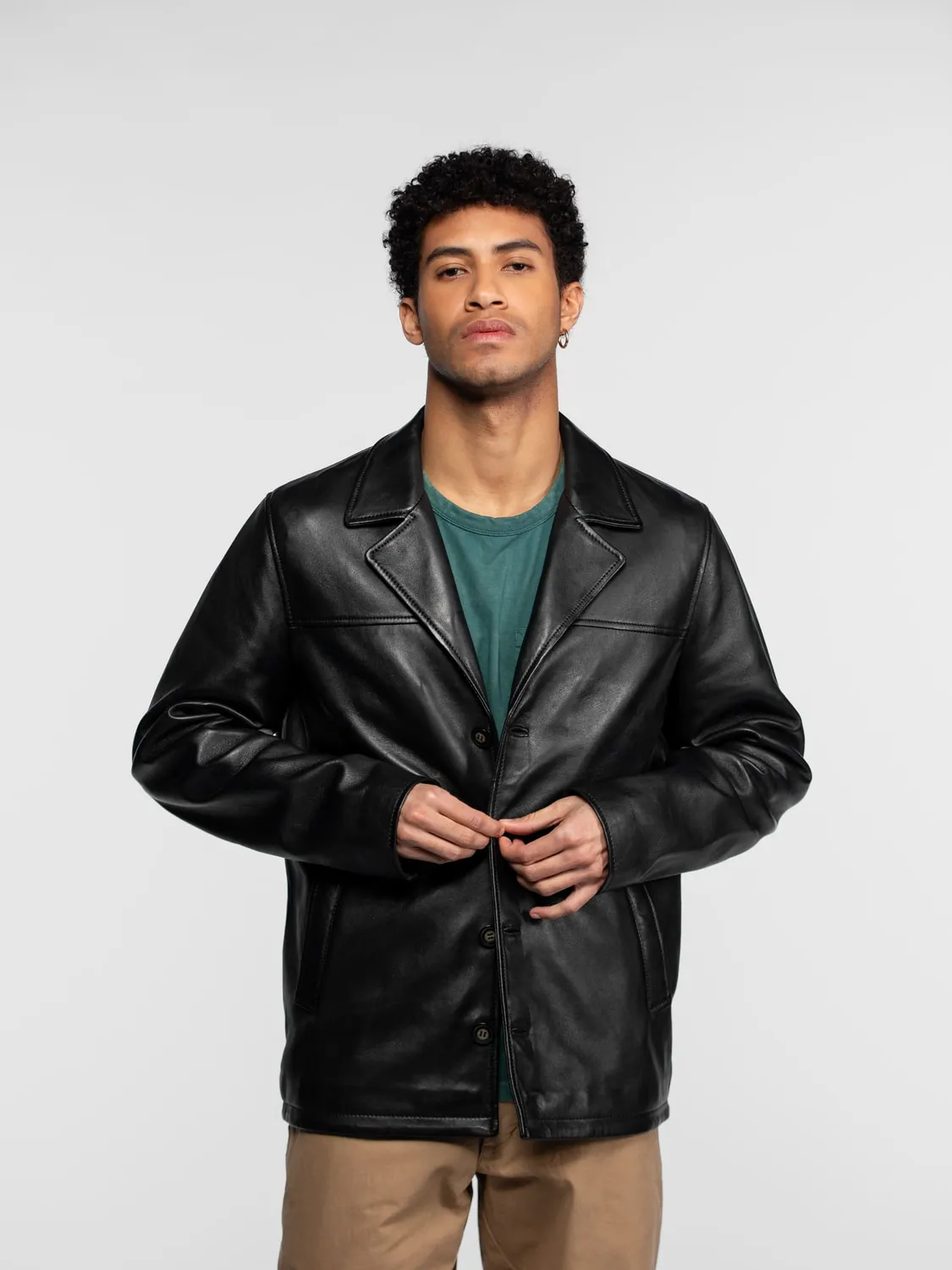Daytona Dodge veste cuir homme noir agneau regular