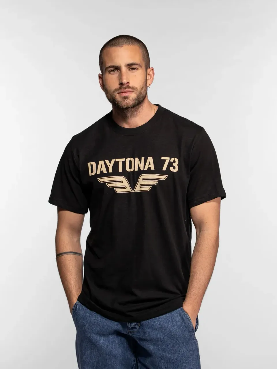 Daytona 73 Bell t-shirt homme black coton peigné