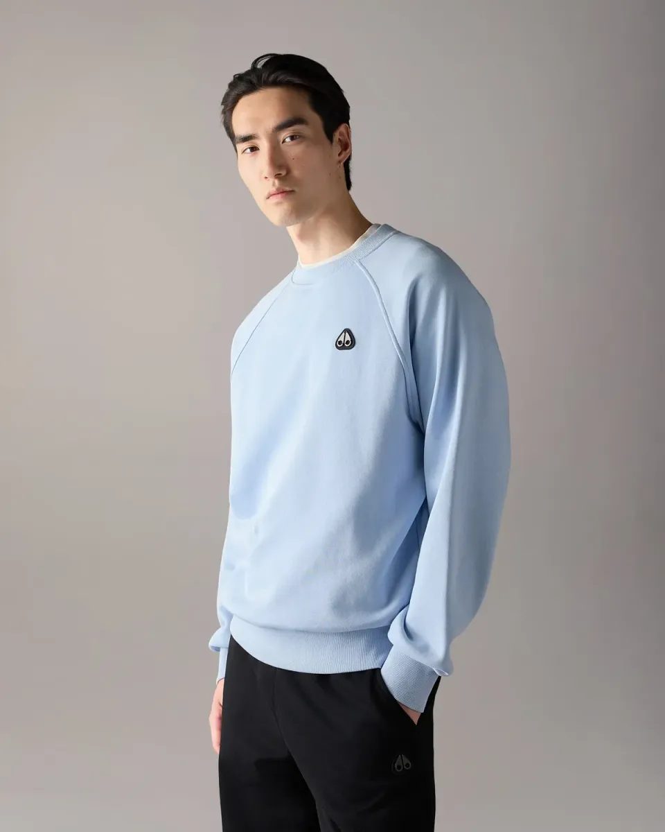 Moose Knuckles Yul Sweat Col Rond Bleu Ice Relax